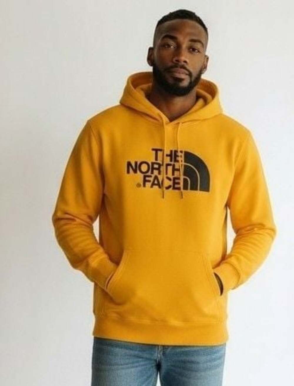 The North Face Men's Yellow Half Dome Logo Pullover Hoodie XL